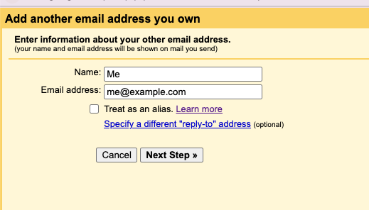 添加其他邮件地址设置