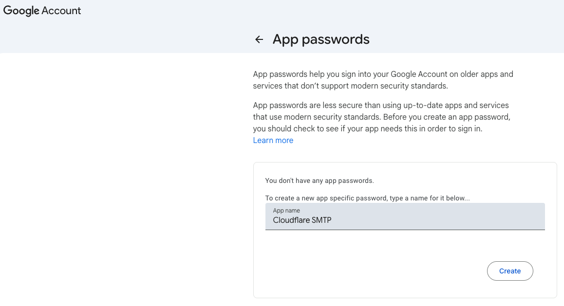 谷歌应用密码页面